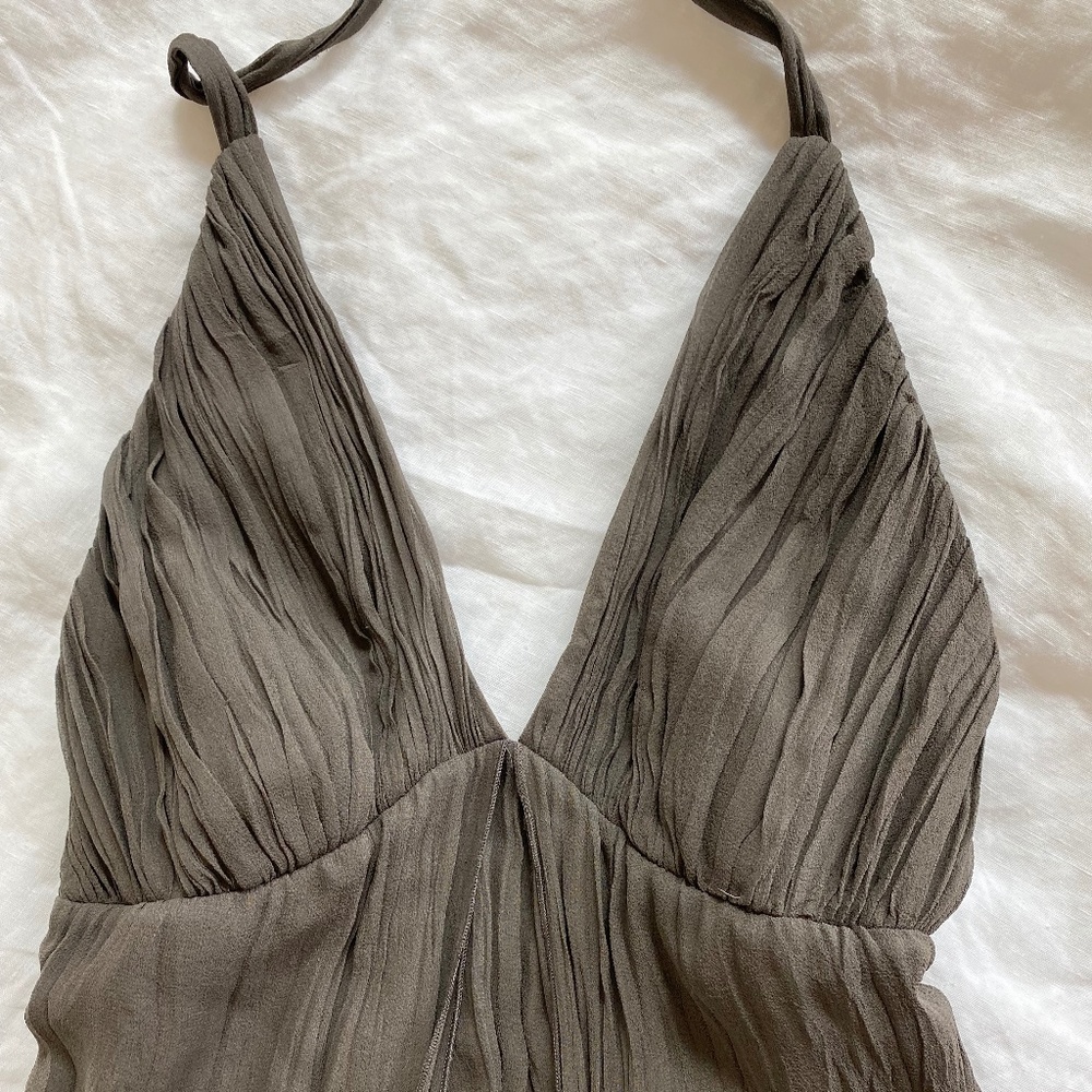 Alice + Olivia brown flowing dress.